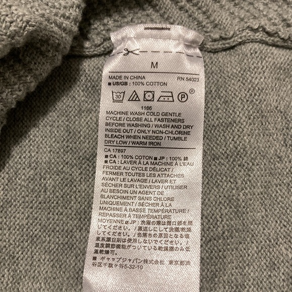 Banana Republic full zipper long sleeves gray long sleeves sweater 100% cotton - Picture 7 of 10